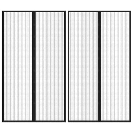 Vidaxl Insektentürvorhänge 2 PCs Magnetisch 200x80 cm schwarz
