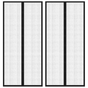Vidaxl Insektentürvorhänge 2 PCs Magnetisch 210 x 90 cm schwarz