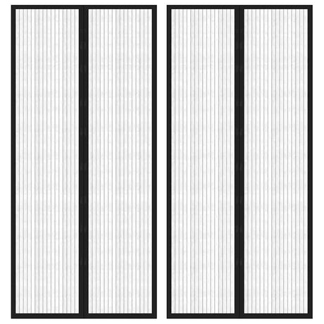 Vidaxl Insektentürvorhänge 2 PCs Magnetisch 210 x 90 cm schwarz