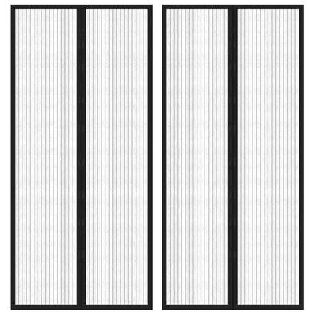 Vidaxl Insektentürvorhänge 2 PCs Magnetisch 210 x 90 cm schwarz
