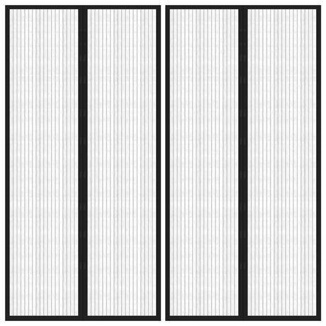 Vidaxl Insektentürvorhänge 2 PCs Magnetisch 220x100 cm schwarz
