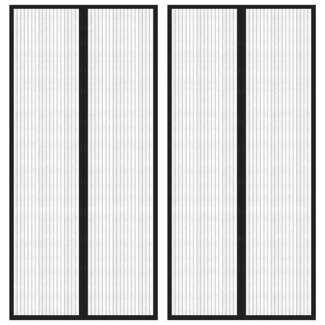 Vidaxl Insektentürvorhänge 2 PCs Magnetisch 220x110 cm schwarz