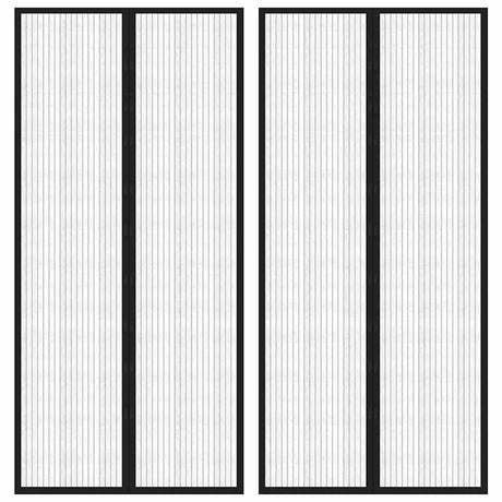 Vidaxl Insektentürvorhänge 2 PCs Magnetisch 220x110 cm schwarz