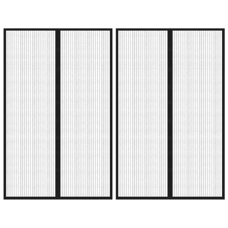 Vidaxl Insektentürvorhänge 2 PCs Magnetisch 220 x 1330 cm schwarz