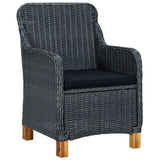 Vidaxl tuinstoelen 2 st met kussens poly rattan donkergrijs