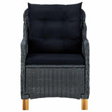 Vidaxl tuinstoelen 2 st met kussens poly rattan donkergrijs