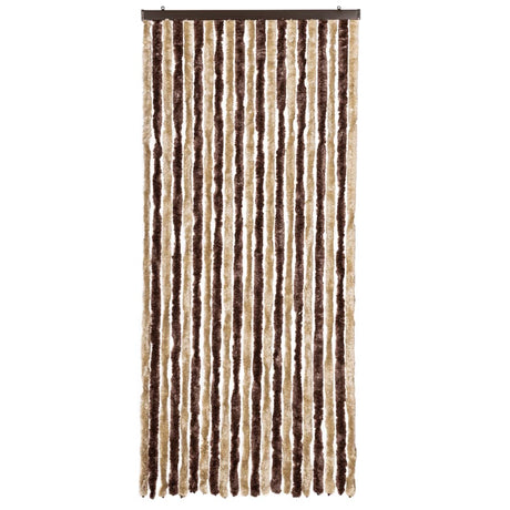 Vidaxl Fly Vorhang 90x200 cm Chenille Beige und hellbraun