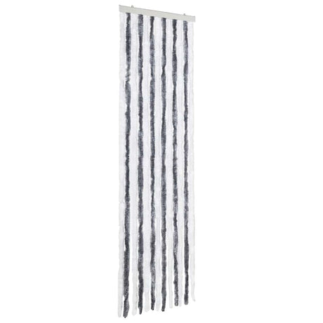 Vidaxl Fly Vorhang 56x200 cm Chenille grau und weiß