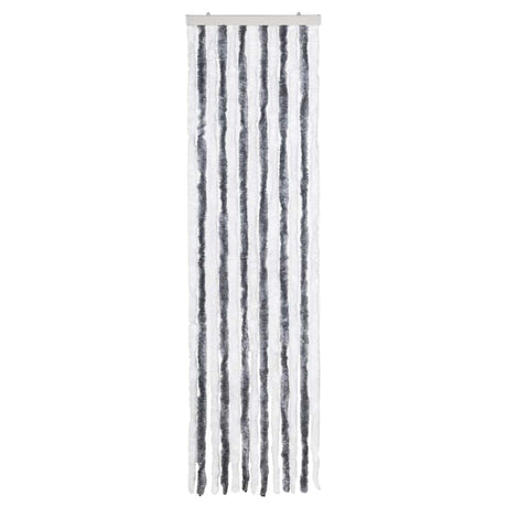 Vidaxl Fly Vorhang 56x200 cm Chenille grau und weiß