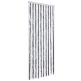 Vidaxl Fly Vorhang 90x200 cm Chenille grau und weiß