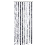 Vidaxl Fly Vorhang 90x200 cm Chenille grau und weiß
