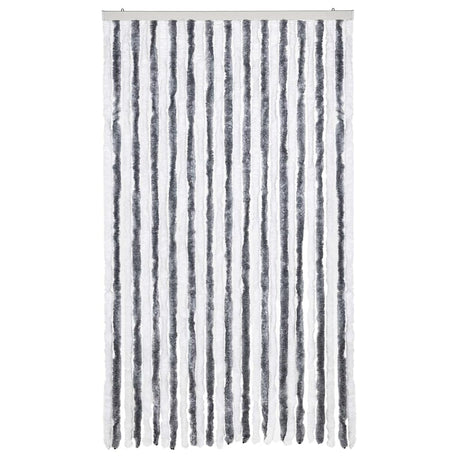 Vidaxl Fly Vorhang 118x220 cm Chenille grau und weiß