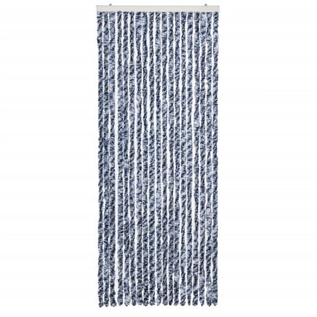 Vidaxl Fly Vorhang 56x200 cm Chenille Blau und Weiß