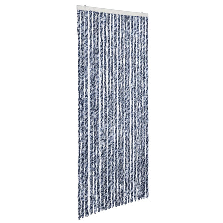 Vidaxl Fly Vorhang 90x200 cm Chenille Blau und Weiß