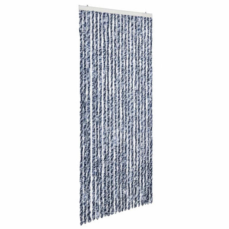 Vidaxl Fly Vorhang 90x200 cm Chenille Blau und Weiß