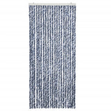 Vidaxl Fly Vorhang 90x200 cm Chenille Blau und Weiß