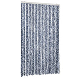Vidaxl Fly Vorhang 118x220 cm Chenille Blau und Weiß