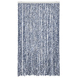 Vidaxl Fly Vorhang 118x220 cm Chenille Blau und Weiß