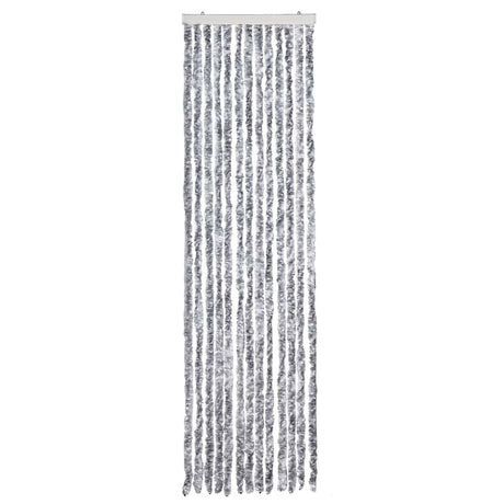 Vidaxl Fly Vorhang 56x200 cm Chenille weiß und grau