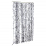 Vidaxl Fly Vorhang 118x220 cm Chenille weiß und grau