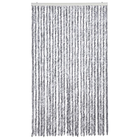 Vidaxl Fly Vorhang 118x220 cm Chenille weiß und grau