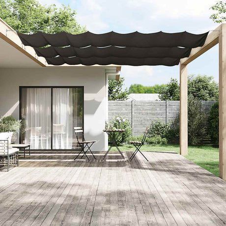 Vidaxl Luifel vertikal 140 x 800 cm Oxford Fabric Anthrazit -geläutet