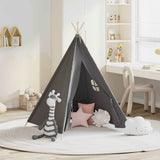 Vidaxl kindertipitent met tas 120x120x150 cm peachskin grijs