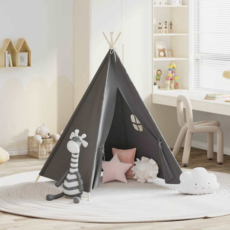 Vidaxl kindertipitent met tas 120x120x150 cm peachskin grijs