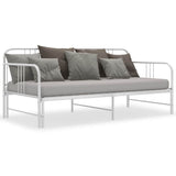 Vidaxl slaapbank uittrekbaar metaal wit 90x200 cm