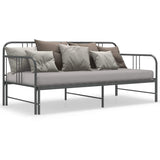 Vidaxl slaapbankframe uittrekbaar metaal grijs 90x200 cm