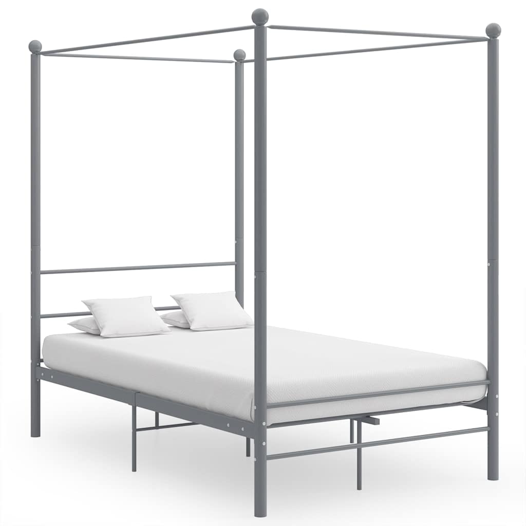 Vidaxl hemelbedframe metaal grijs 140x200 cm