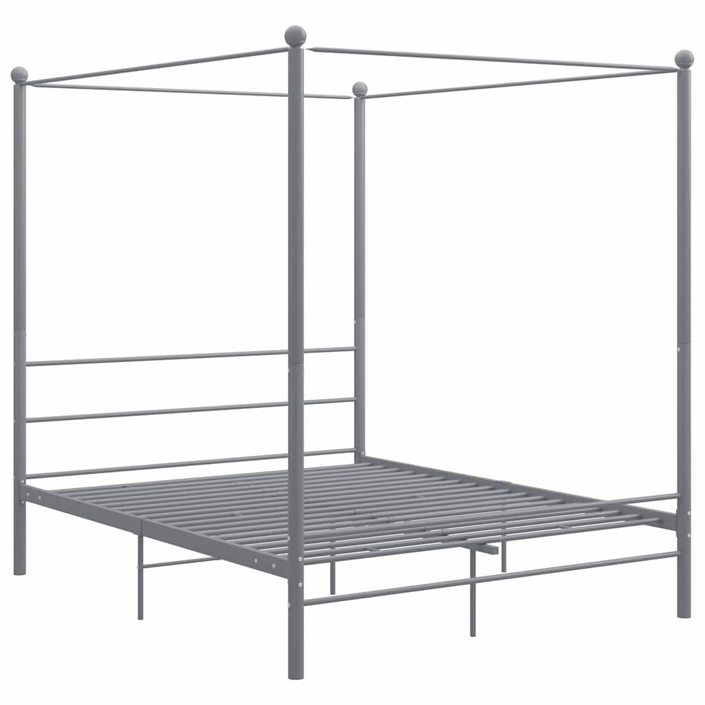 Vidaxl hemelbedframe metaal grijs 160x200 cm