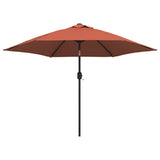 VIDAXL -Parasol mit Metallstast 300 cm Terrakotta -ausgelöst