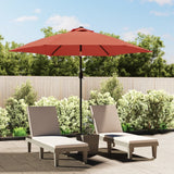 VIDAXL -Parasol mit Metallstast 300 cm Terrakotta -ausgelöst