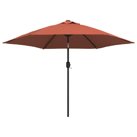Vidaxl -Parasol mit LED -Beleuchtung und Stahlstast 300 cm Terrakotta