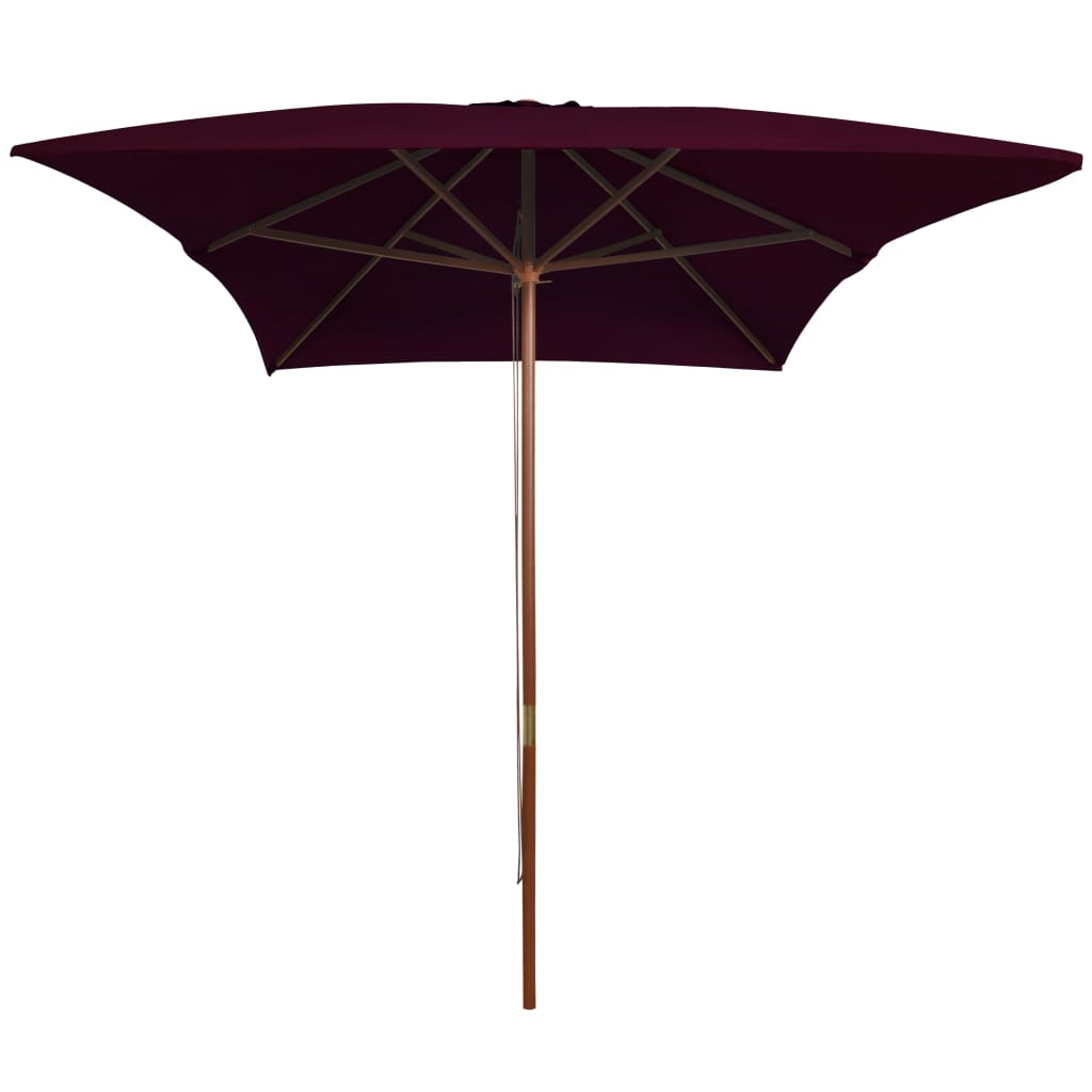 Vidaxl Parasol mit Holzstange 200x300 cm Bordeaux Rot