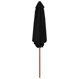 Vidaxl Parasol mit Holzstange 270 cm Schwarz