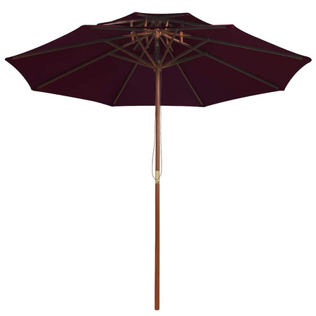 Vidaxl Parasol Double Decker mit Holzstange 270 cm Bordeaux Rot