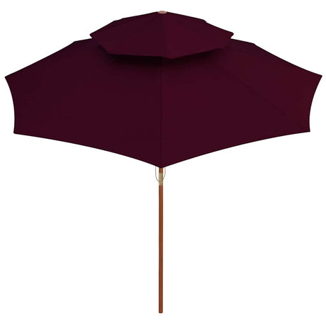 Vidaxl Parasol Double Decker mit Holzstange 270 cm Bordeaux Rot