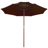 Vidaxl Parasol Doppeldecker mit Holzstange 270 cm Terrakotta -Colored