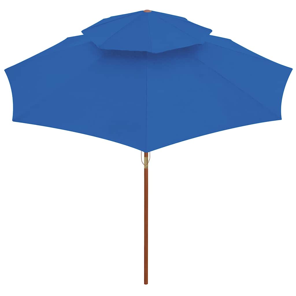 Vidaxl Parasol Double Decker mit Holzstange 270 cm Blau