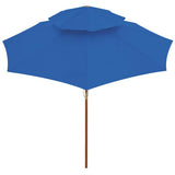 Vidaxl Parasol Double Decker mit Holzstange 270 cm Blau