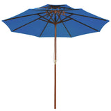 Vidaxl Parasol Double Decker mit Holzstange 270 cm Blau