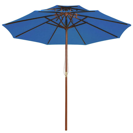 Vidaxl Parasol Double Decker mit Holzstange 270 cm Blau