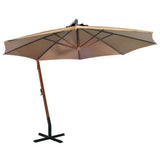 Vidaxl -schwimmendes Parasol mit Pole 3,5x2,9 m Festkiefer Taupe