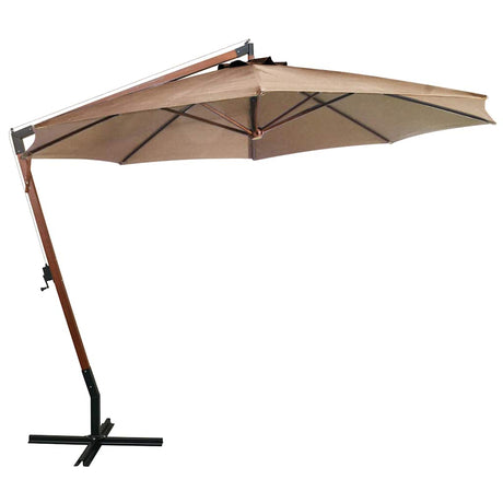 Vidaxl -schwimmendes Parasol mit Pole 3,5x2,9 m Festkiefer Taupe