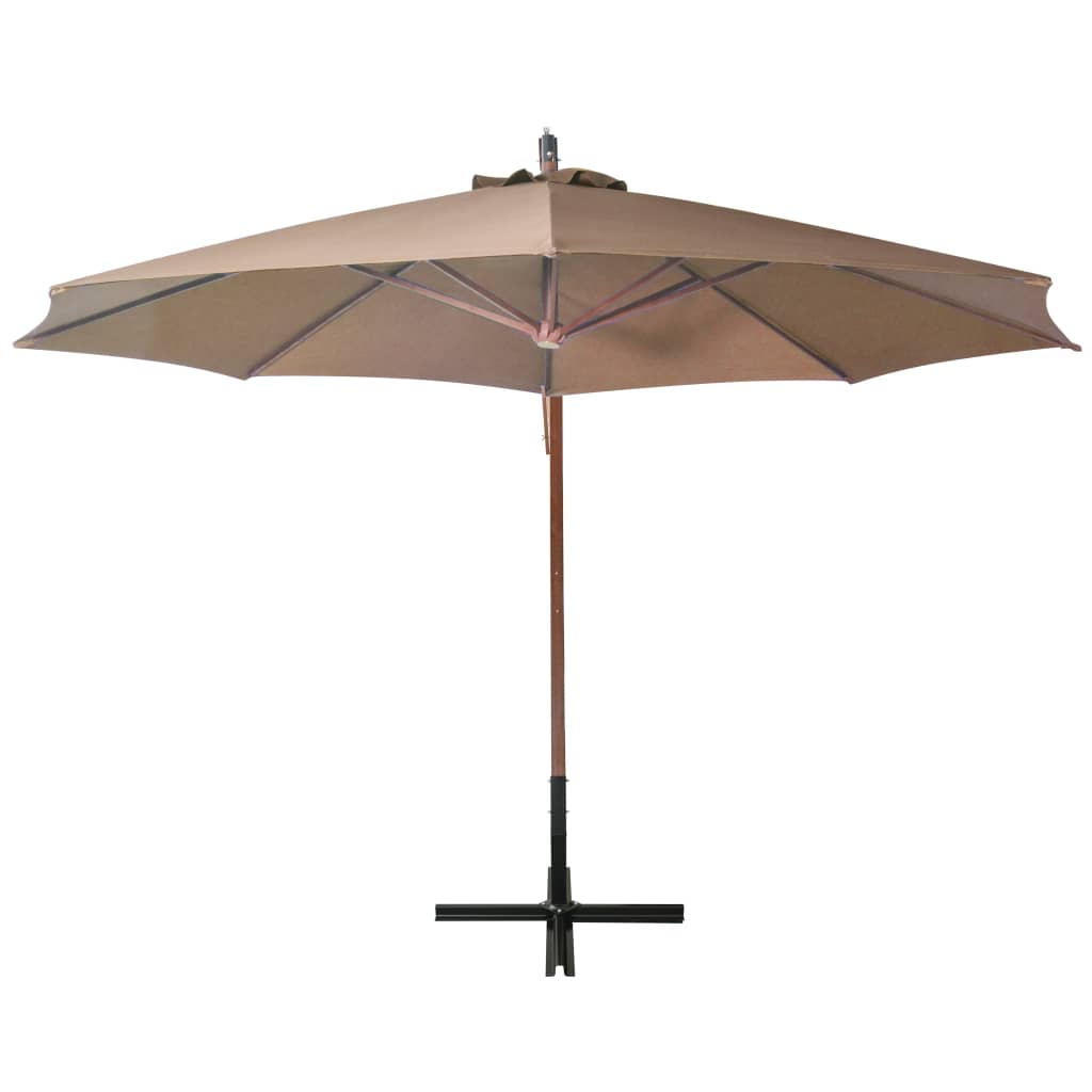 Vidaxl -schwimmendes Parasol mit Pole 3,5x2,9 m Festkiefer Taupe
