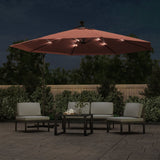 Vidaxl-schwimmendes Parasol mit LED-Beleuchtung 350 cm Terrakotta-Farben