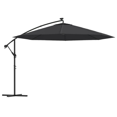 Vidaxl schwimmend Parasol mit LED -Beleuchtung 350 cm schwarz