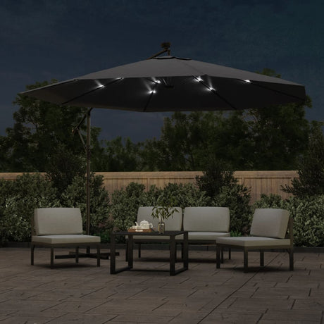 Vidaxl schwimmend Parasol mit LED -Beleuchtung 350 cm schwarz